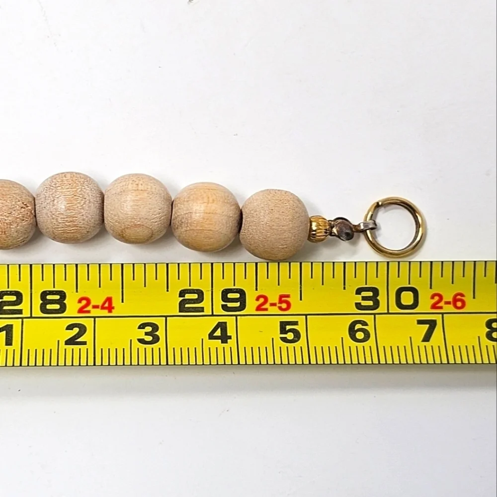 Vtg Beaded Wood and Acrylic Necklace with Pastel Accents - Picture 8 of 8